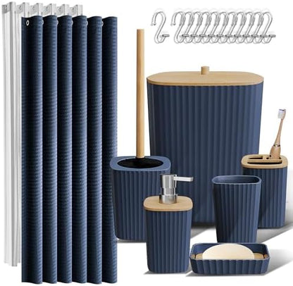 Clara Clark Bathroom Set, Shower Curtain Set, Bathroom Accessory Set