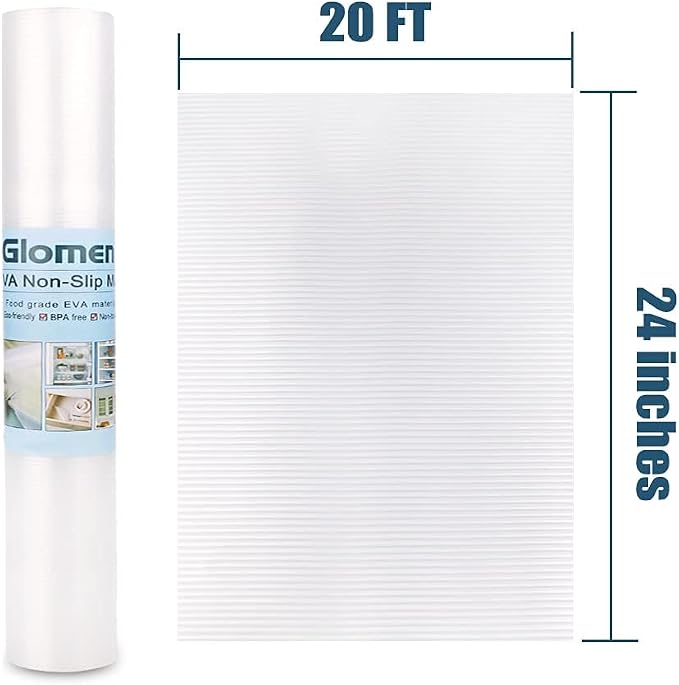 Shelf Liner, Non-Slip Cabinet Liner, Washable Oil-Proof for Kitchen Cabinet, Shelves, Refrigerator, Storage, Desks, 24 Inches x 20 FT, Non Adhesive Drawers Liner (24 Inches x 20 FT, Thickened)…