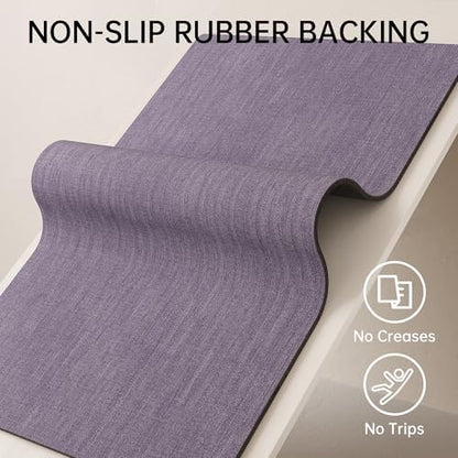 Mecko Bath Mat Ultra Thin Lavender Purple, 24"x48"