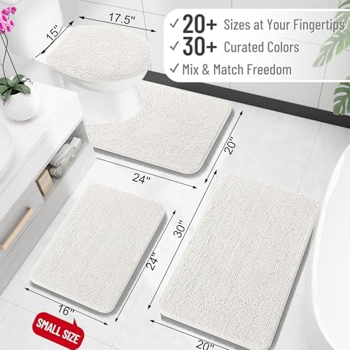 OLANLY Toilet Rugs U-Shaped 20x20, Soft Absorbent Chenille Contour Rugs