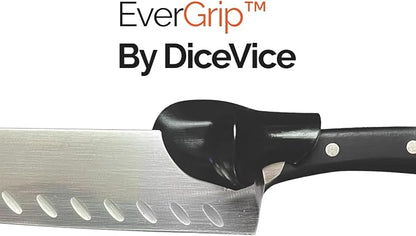 EverGrip Ergonomic Grip for Chef Knife & Kitchen Knives - Helper for Precise Cutting & Improved Cutting Comfort | Professional Cooking Knife Tool Accessory (2-Count)