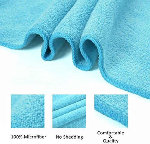 JML Microfiber Bath Towel Set, 27" x 55", 6 Pack, Purple/Grey/Light Blue