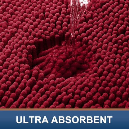 Smiry Bathroom Rugs 47X24, Luxury Chenille Extra Soft Absorbent Bath Mat