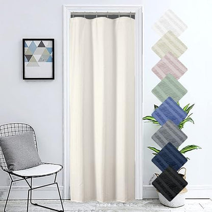 Aiyufeng Cream Stall Fabric Shower Curtain - Soft & Lightweight Small Shower Curtain with Texture for Narrow Stall Size, Machine Washable - 36x72, Cream