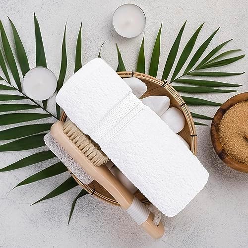 Towel and Linen Mart 100% Cotton- Wash Cloth Set -Pack of 4,Quick Dry,Luxurious,Absorbent,Soft Feel Spa & Hotel Perfect for Daily Use (12X12 White)