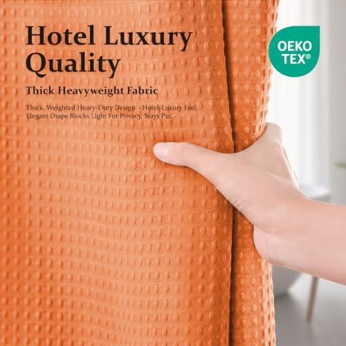Dynamene Stall Waffle Shower Curtain 256GSM Heavy Fabric 36x72 Burnt Orange