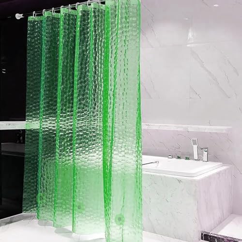Shower Curtain Liner, 100% Waterproof EVA 3D Shower Curtains with 3 Duty Heavy Bottom Magnets and 12 Rust Proof Grommets, 72x72 Weighted Shower Liner for Shower Stall, Bathtubs