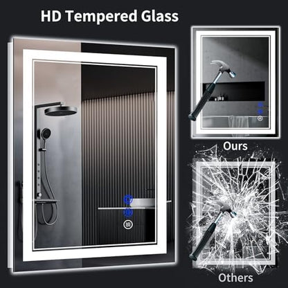 32"x24" LED Bathroom Mirror with Lights,Anti-Fog,3 Color Modes