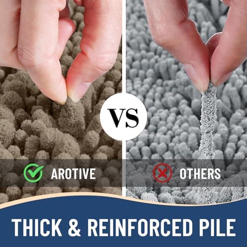 Arotive Bathroom Rugs Mat 34x21, Soft Absorbent Chenille Shaggy Bath Mat