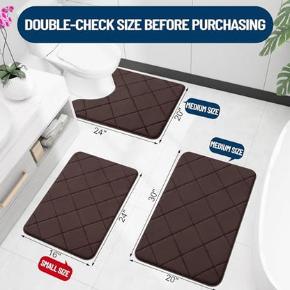 OLANLY Memory Foam Bath Mat 59x34, Ultra Soft and Absorbent Bathroom Rugs