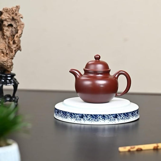 Handmade Purple Clay Teapot Duo Qiu Shape 250ml, Zisha Teapot for Gongfu Tea, Collectible Chinese Teapot for Loose Leaf Tea