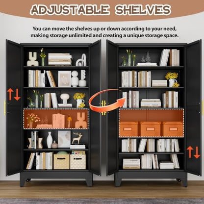 78.7" Tall Metal Pantry Cabinet, Freestanding Kitchen Storage Cabinet