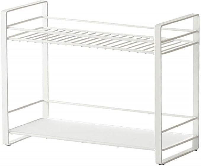 Craftland Wrought Iron 2 Tier Kitchen Organizer Stand Shelf Holder Storage Rack For Spices Jars Utensils Dishes Plates