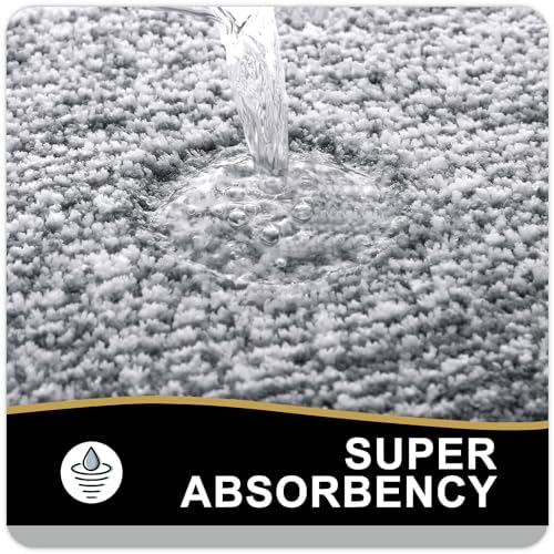 OLANLY Bathroom Runner Rugs 47x24, Long Bath Mats for Bathroom, Dark Grey