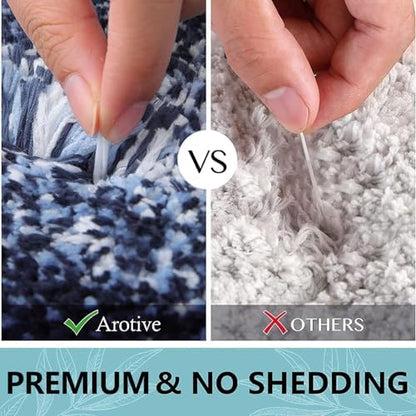 Arotive Microfiber Bathroom Rugs, Shaggy Soft Absorbent Bath Rug, 36x24