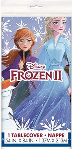 Unique Disney Frozen Elsa Anna Party Supplies Bundle Pack for 16 includes 16 Dessert Plates, 16 Napkins, 16 Cups, 1 Table Cover, 1 Dinosaur Sticker Sheets