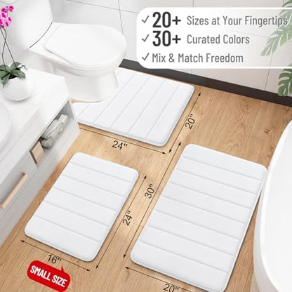 OLANLY Memory Foam Long Bathroom Rugs Runner 47x17, Super Soft Absorbent