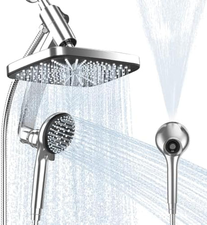12 Inch High Pressure Rain Shower Head Combo,9 Settings Shower Handheld