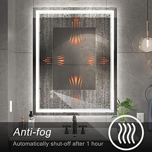 Ratsamee 24"x36" LED Bathroom Mirror with Lights, Backlit + Front Lit
