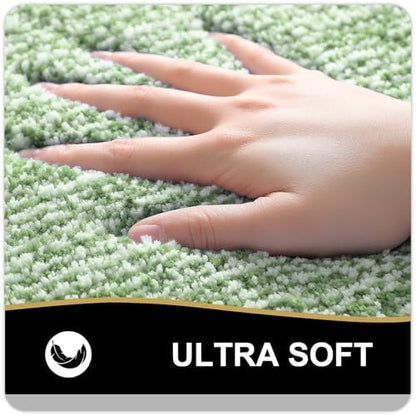 OLANLY Bathroom Rugs 36x24, Soft Absorbent Microfiber Bath Rugs, Sage Green