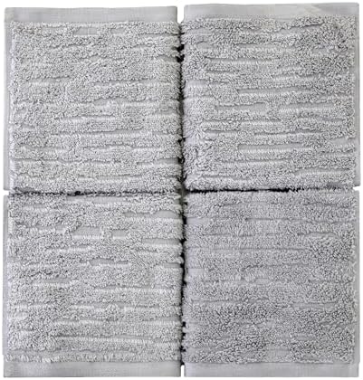 SKL Home CloudSoft Washcloth Set, 4-Piece, 100% Cotton Luxury, Gray