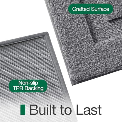 LUMI Ultra Soft Bathroom Rugs Absorbent, Non Slip Bath Mat 16X24, Dark Grey