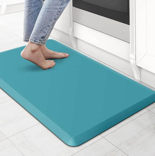 KitchenClouds Cushioned Anti Fatigue Rug 17.3"x28" Water Resistant Non Slip Standing Desk Mats Comfort Floor Mats for Kitchen, House Sink Office (Green)
