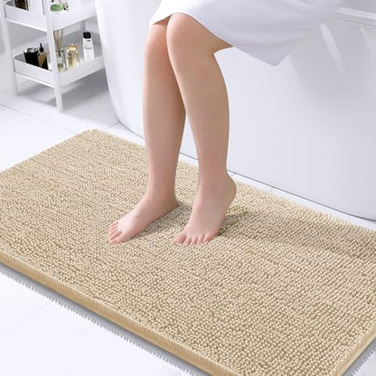 OLANLY Bathroom Runner Rugs 45x27, Extra Soft Absorbent Chenille Bath Rugs