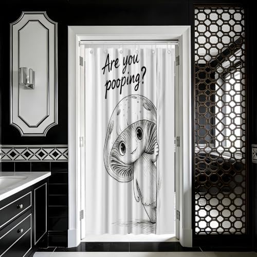 Small Stall Shower Curtain Rv are You Pooping Mushroom, 36 x 72 Inch