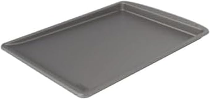 Chicago Metallic Everyday Nonstick Cookie Sheet Pan, Large 13x18 Inch Half Sheet Baking Pan, Carbon Steel with Silicone Coating, Flat Edge Cookie Slider, Oven Safe to 450F