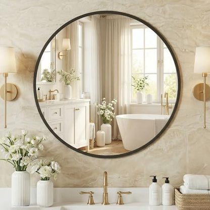 NEWBULIG 20 Inch Round Wall Mirror, Bathroom Mirrors for Over Sink