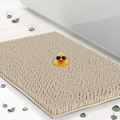 Standard Chenille Bath Mats 34"x21", Plush Absorbent Quick Dry, Soft & Machine Washable, Non Slip Carpet for Bathroom, Thick Bathroom Rugs, Shower Restroom Rug Mat, Alfombras De Bano, Bathrugs