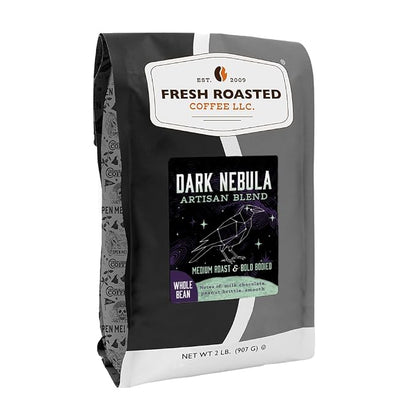 Fresh Roasted Coffee, Dark Nebula Whole Bean Coffee, Medium Roast, Kosher, 2 lb (32 oz)
