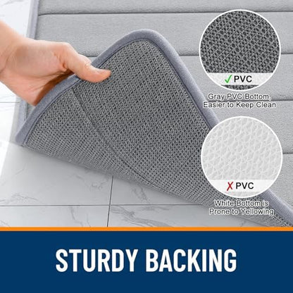 OLANLY Memory Foam Long Bathroom Rugs Runner 47x24, Super Soft Absorbent