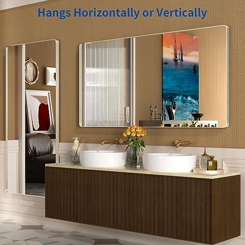 WEER Brushed Nickel Bathroom Vanity Mirror 72X36 Inch