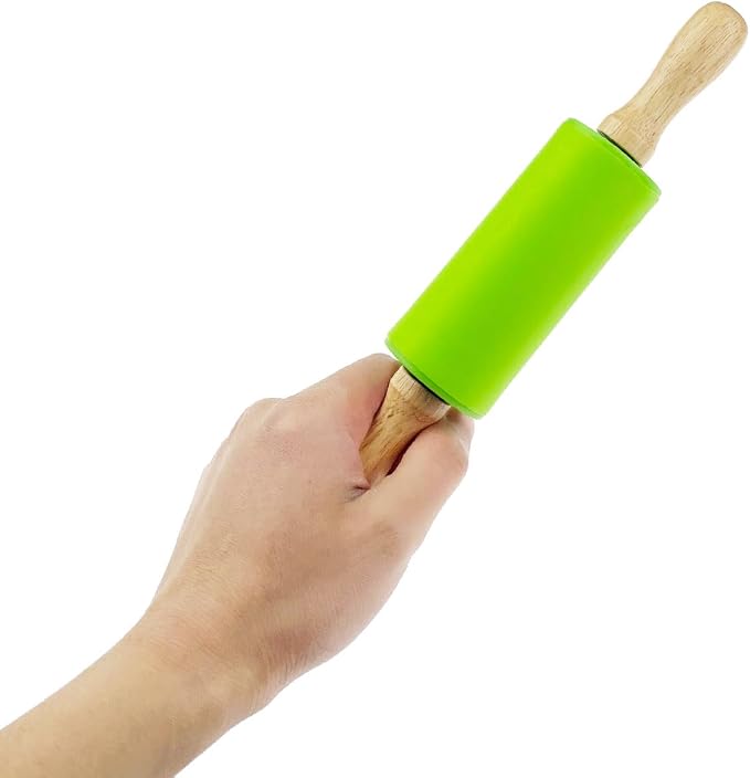 18 Pack Mini Small Rolling Pin 9 Inch Kids Rolling Pin Wooden Handle for Home Kitchen (18)