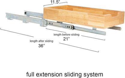 Household Essentials Artisan Natural Wood & Steel Pull-Out Organizer