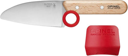 Opinel Le Petit Chef Knife Set, Chef Knife with Rounded Tip, Fingers Guard, For Children, Teaching Food Prep and Kitchen Safety, 2 Piece Set, Made in France