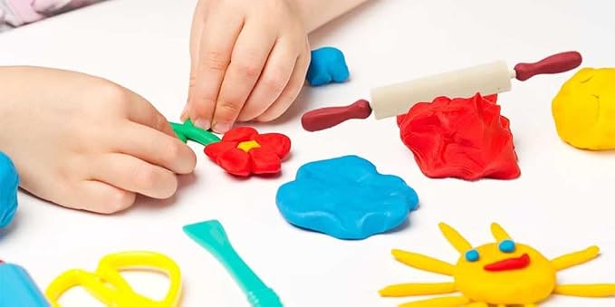The Dreidel Company Mini Rolling 7.5 Inch 6-Pack Rolling Pin for Play Dough - Wood Kids Rolling Pin For Little Bakers, With Red Handles Arts and Crafts Clay Roller, 7.5" (Pack of 6)