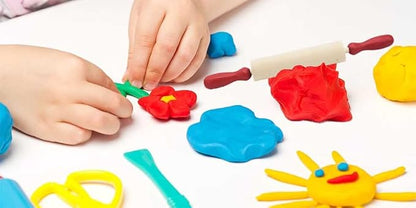 The Dreidel Company Mini Rolling 7.5 Inch 6-Pack Rolling Pin for Play Dough - Wood Kids Rolling Pin For Little Bakers, With Red Handles Arts and Crafts Clay Roller, 7.5" (Pack of 6)