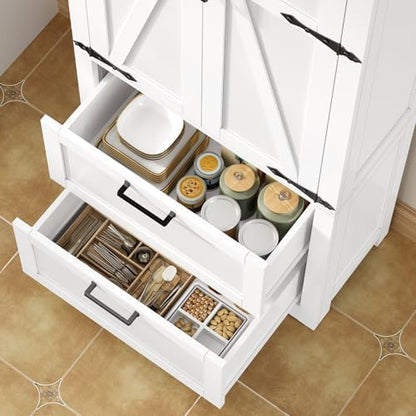 TEENFON Storage Cabinet with Doors & Adjustable Shelf