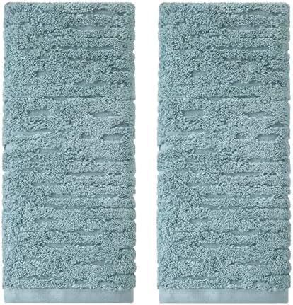 SKL Home CloudSoft Hand Towel Set, 2-Piece, 100% Cotton Luxury, Teal