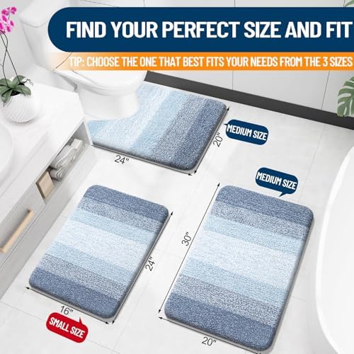 OLANLY Small Bathroom Rugs 30x18, Extra Soft Absorbent Microfiber Bath Rugs