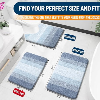 OLANLY Small Bathroom Rugs 30x18, Extra Soft Absorbent Microfiber Bath Rugs