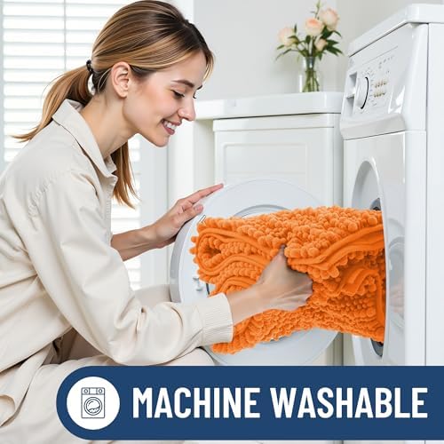 Smiry Bathroom Rugs 30X20, Extra Soft Rubber Backing Chenille Bath Mats