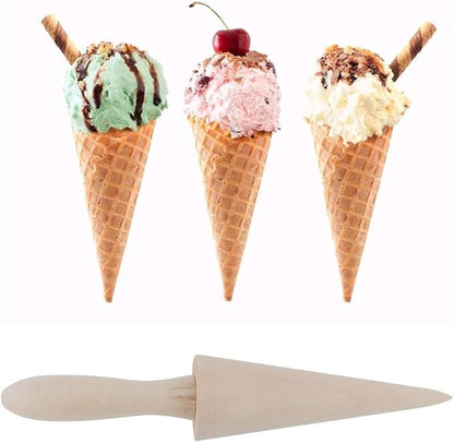 Wood Cone Roller Pizzelle Roller Krumkake Ice Cream Cone Roller Mold Natural Waffle Cone Roller Wooden Mini Waffle Cones Pastry Decorating Baking Pastry Tool Cone Mold Pizzelle Makers Pastry Roller