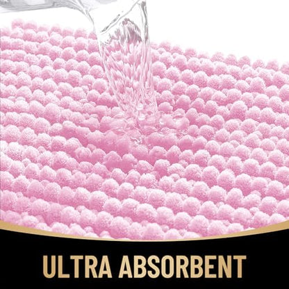 OLANLY Thick Chenille Small Bathroom Rugs 24x16, Absorbent Bath Mat, Pink