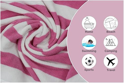 ORIGINAL KIDS Hand Towels - 100% Cotton Set of 6 Cabana Stripe Soft Towels