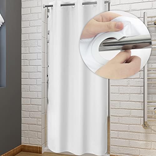 River Dream No Hook Stall Shower Curtain or Liner Microfiber White, 36x74