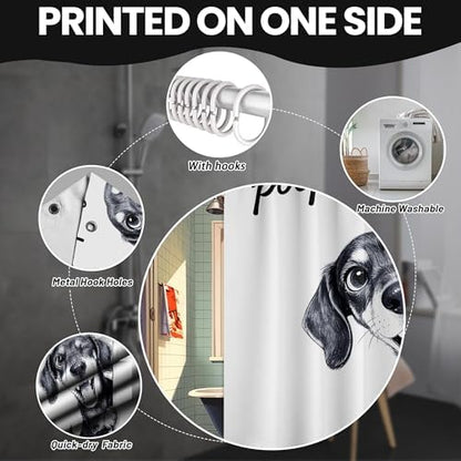 Small Stall Shower Curtain Rv Cute Dog, 36 x 72 Inchs